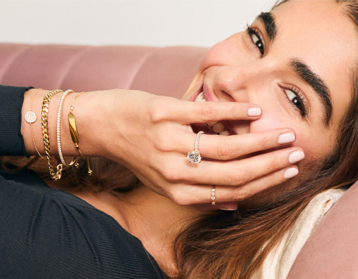 a woman wearing jewelry