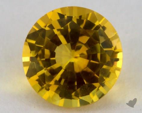 1.99 carat Round Natural Yellow Sapphire Cathedral Star Engagement Ring