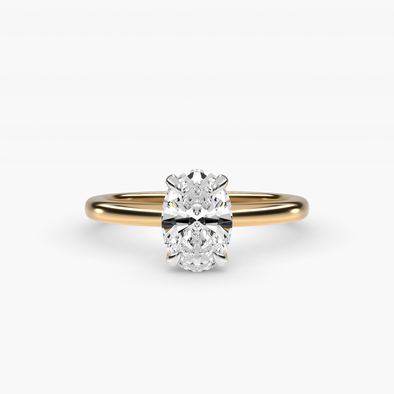 Oval Solitaire 1.5 CT Lab-Grown Engagement Ring in 14K Yellow Gold