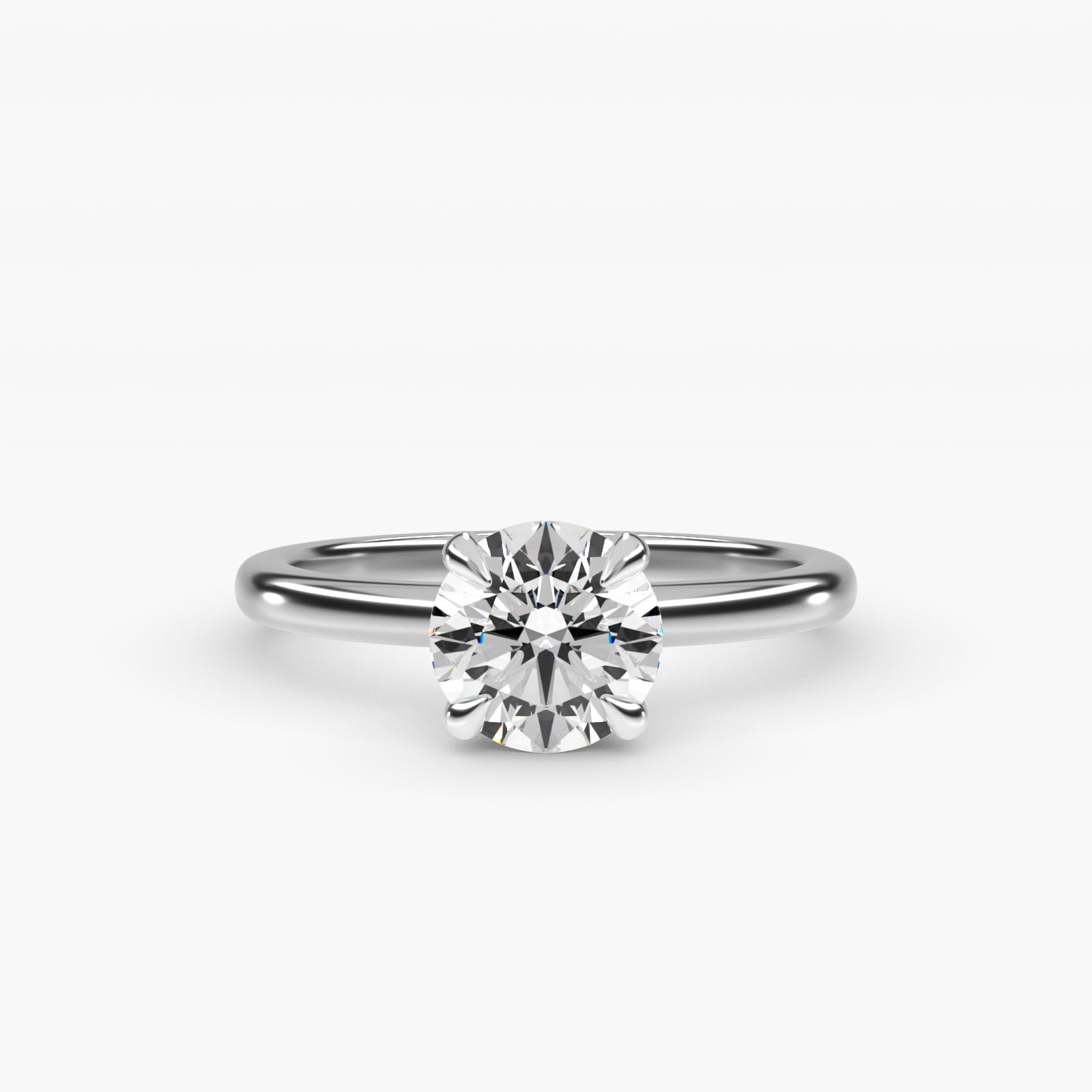 Round Solitaire 1.5 CT Lab-Grown Engagement Ring in 14K White Gold