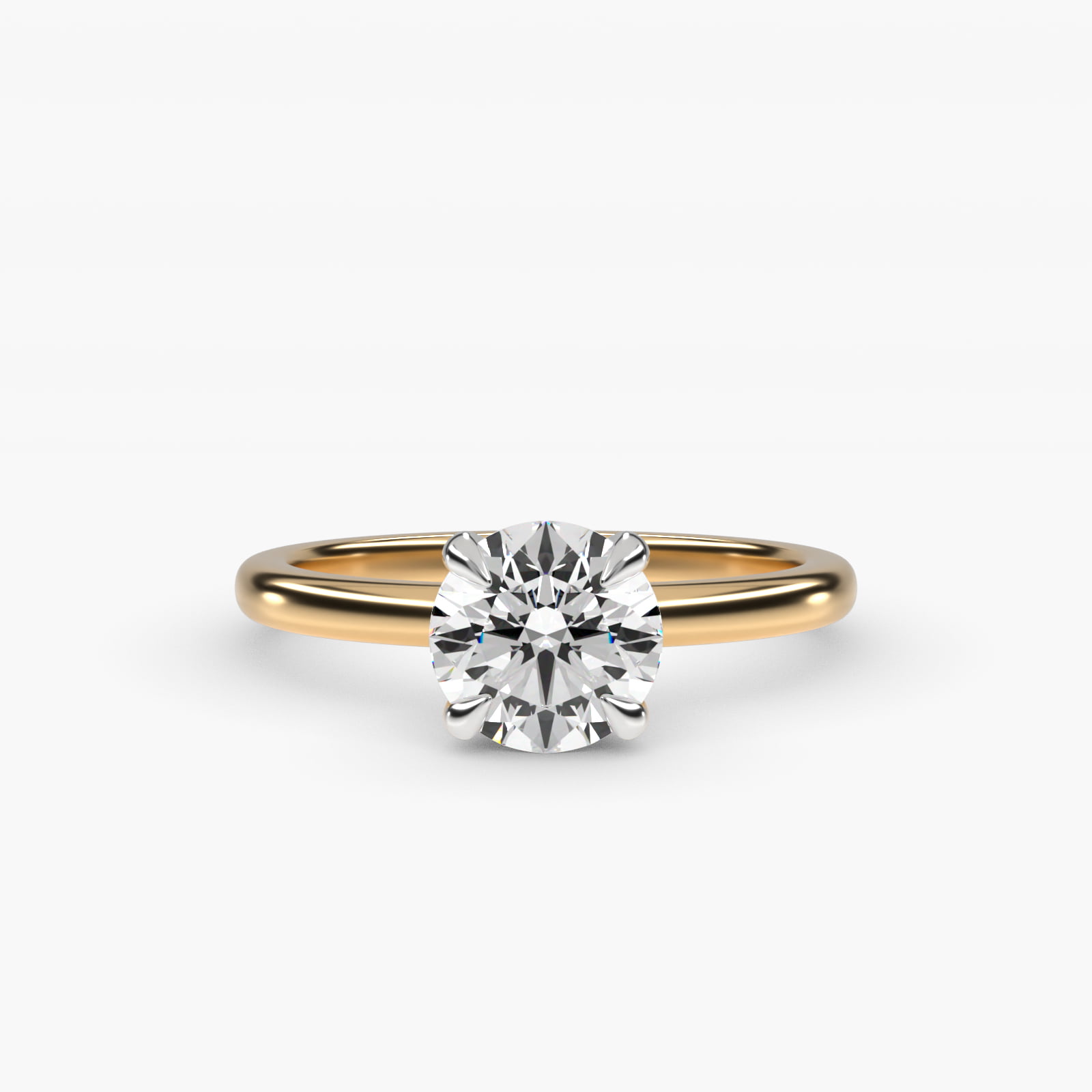 Round Solitaire 1.5 CT Lab-Grown Engagement Ring in 14K Yellow Gold
