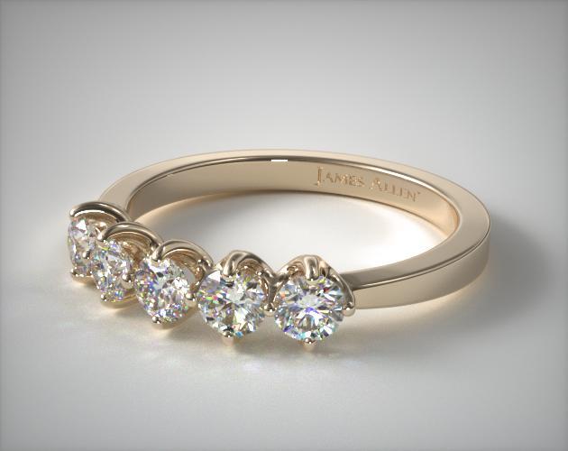 Five Stone Diamond Wedding Ring (.55ct tw) | 14K Yellow ... (630 x 500 Pixel)