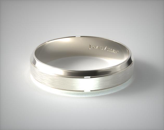 14k White Gold 6mm Etched Comfort Fit Wedding Band | 16272W14 (630 x 500 Pixel)