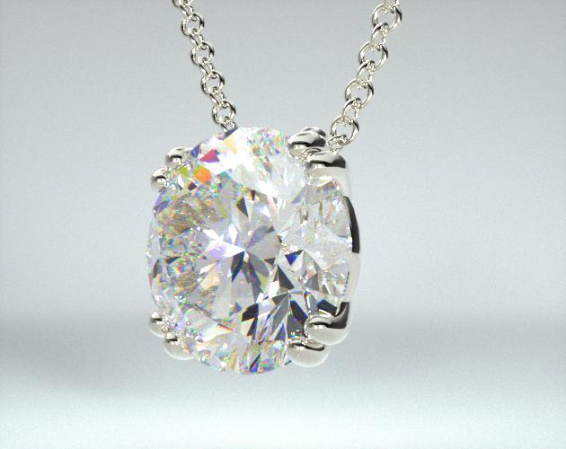 necklaces, diamond necklaces, 14k white gold double prong diamond