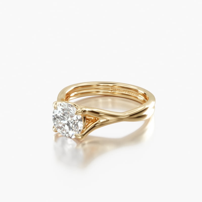 Pear Solitaire 1.64 CT Engagement Ring in 18K Yellow Gold