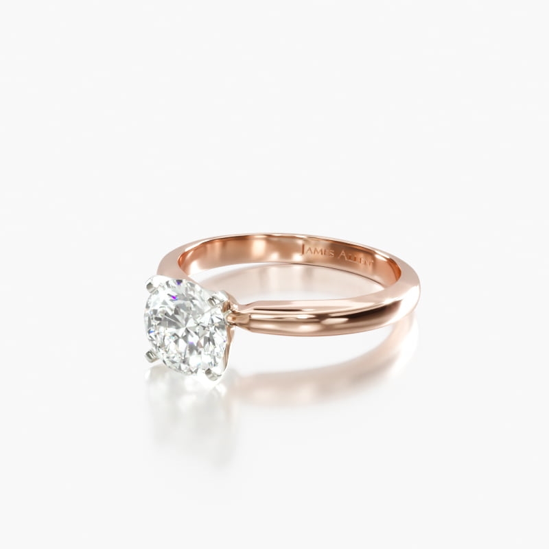 Radiant Solitaire 2.04 CT Engagement Ring in 14K Rose Gold