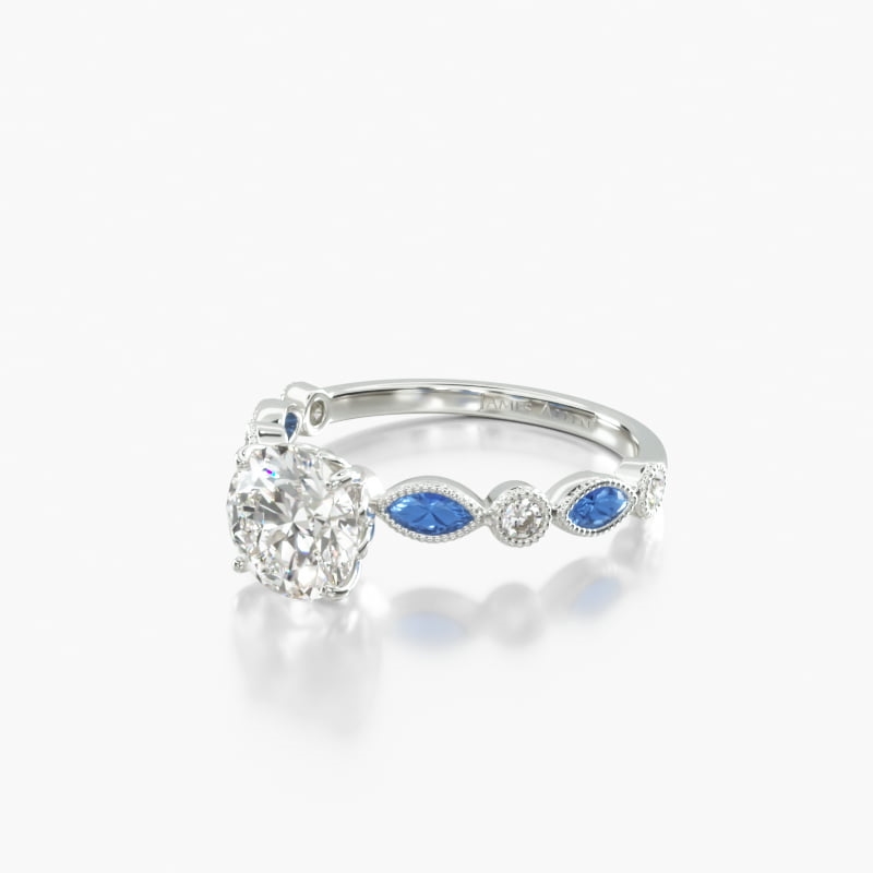 Round Vintage 5.02 CT Engagement Ring in Platinum