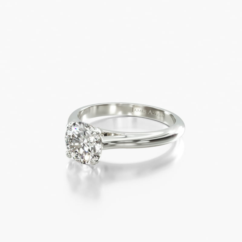 Round Solitaire Claw-Prong 5.1 CT Engagement Ring in Platinum