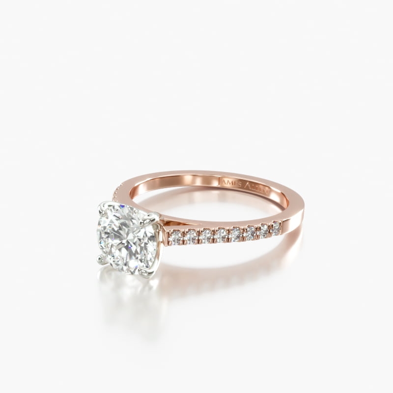 Marquise Cathedral 0.8 CT Engagement Ring in 14K Rose Gold