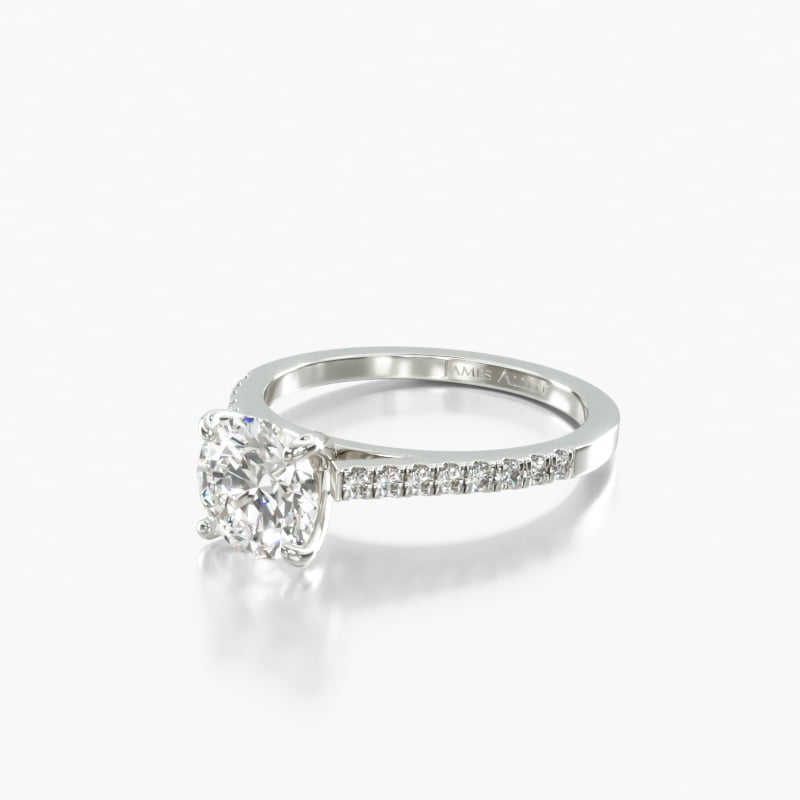 Radiant Cathedral 2.5 CT Engagement Ring in 14K White Gold