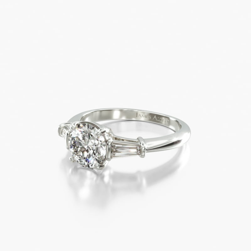 Marquise Three Stone 1.5 CT Engagement Ring in 18K White Gold