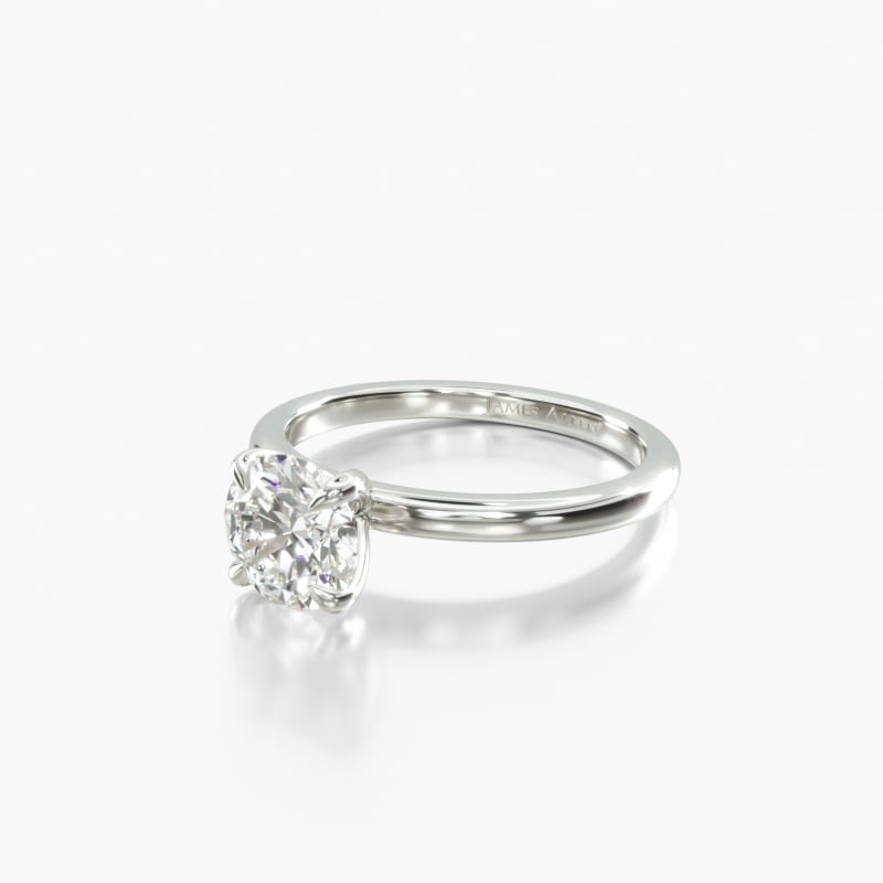 Oval Solitaire 0.7 CT Engagement Ring in 14K White Gold
