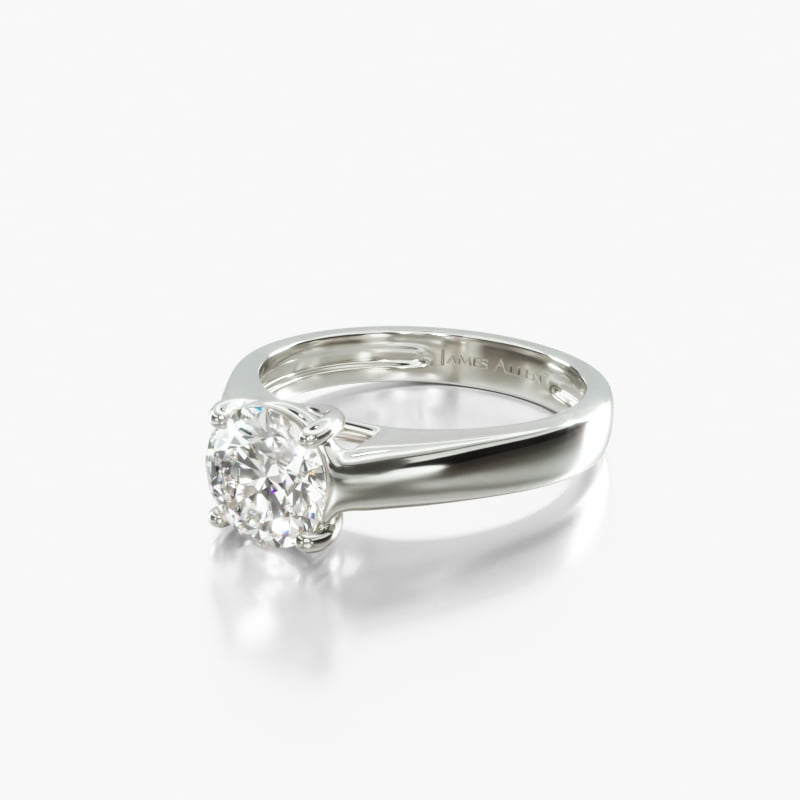 Radiant Solitaire 1.2 CT Engagement Ring in 14K White Gold