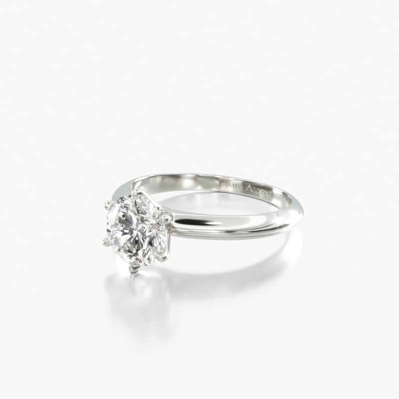 Round Solitaire 4.01 CT Lab-Grown Engagement Ring in Platinum