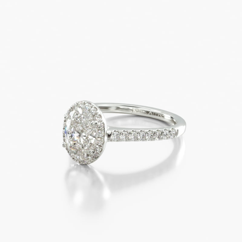 Oval Halo 1.71 CT Engagement Ring in 14K White Gold