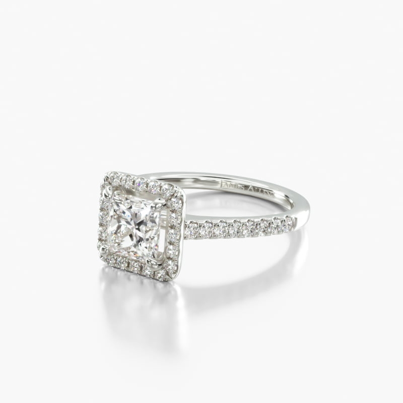 Princess Halo 2 CT Engagement Ring in 14K White Gold