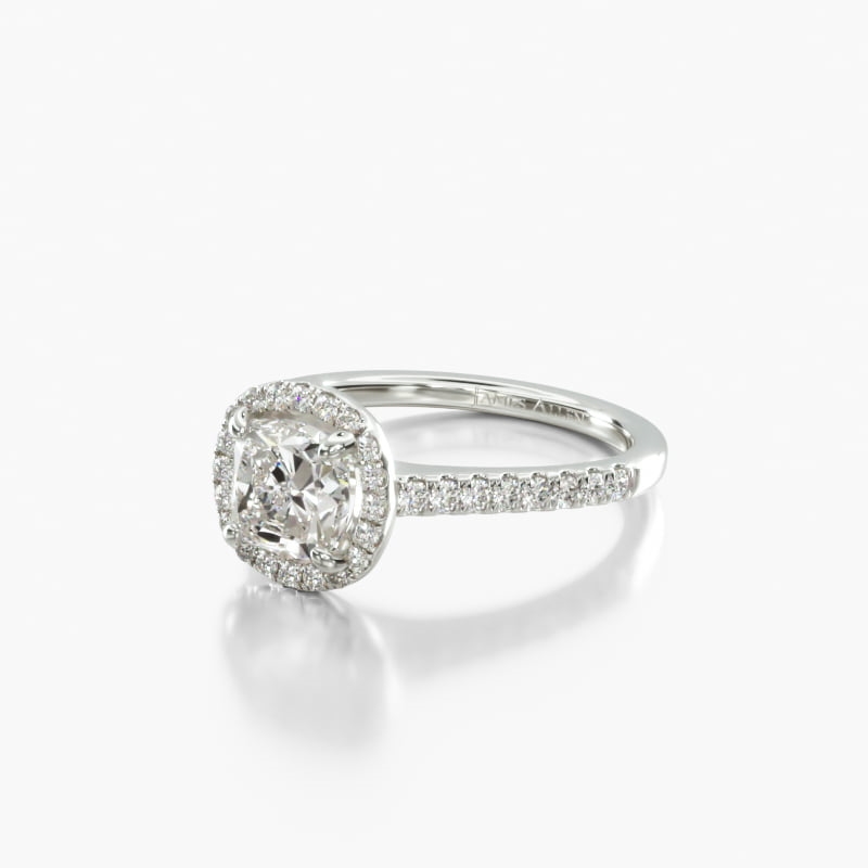 Cushion Halo 2.51 CT Engagement Ring in Platinum
