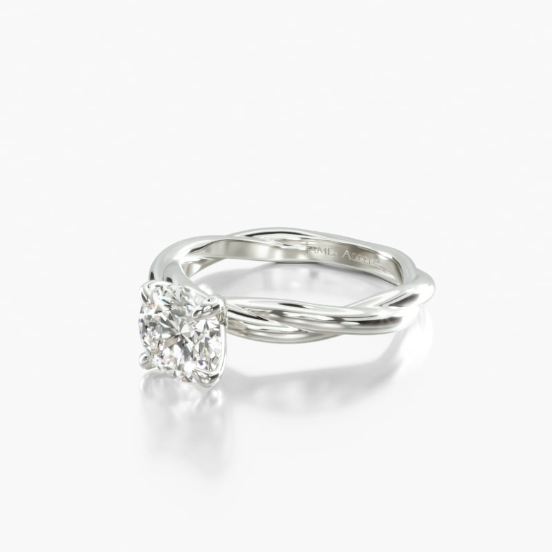 Emerald Solitaire 0.77 CT Engagement Ring in 14K White Gold