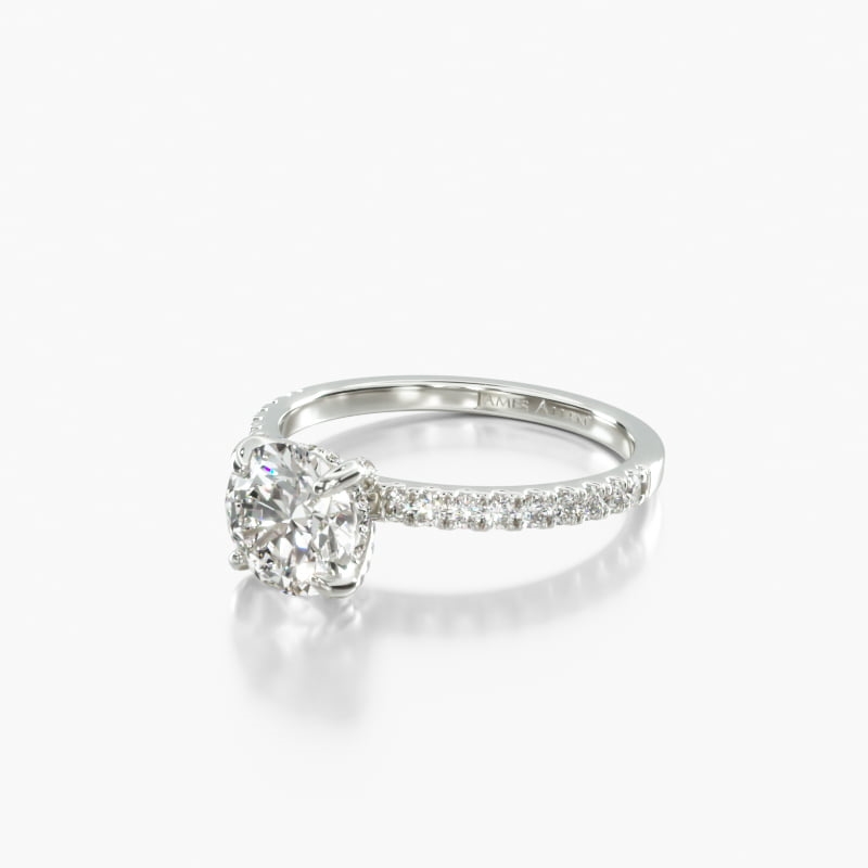 Radiant Pave 2.51 CT Engagement Ring in 14K White Gold