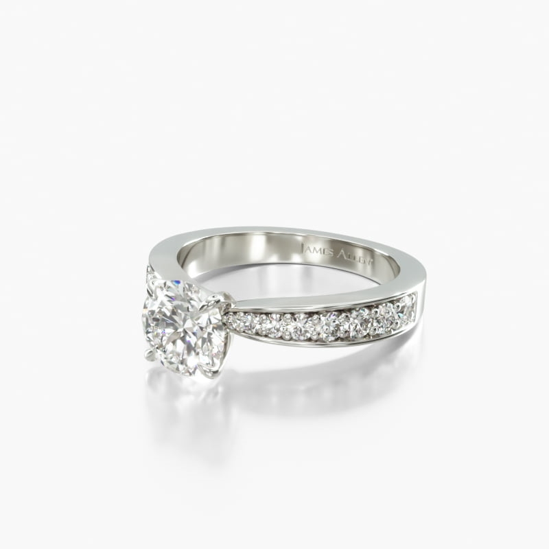Asscher 2.01 CT Engagement Ring in 14K White Gold
