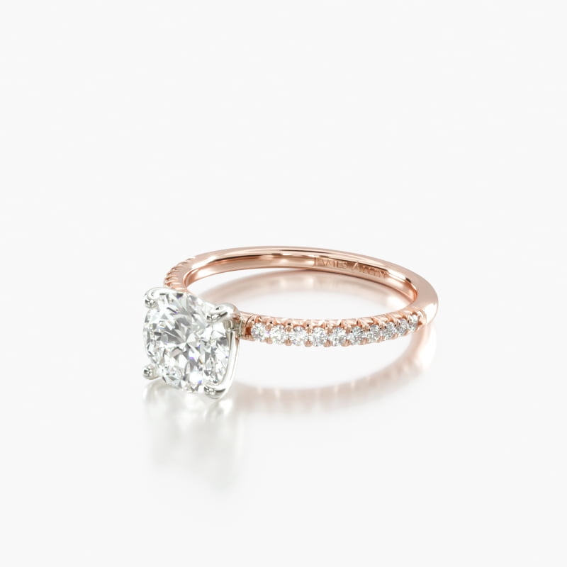 Heart Pave 1.2 CT Engagement Ring in 14K Rose Gold