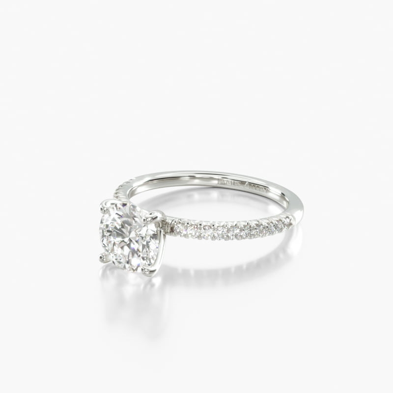 Heart Pave 1.21 CT Engagement Ring in 14K White Gold