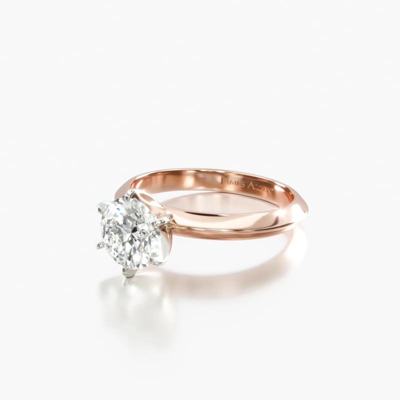 Pear Solitaire 1.71 CT Engagement Ring in 14K Rose Gold
