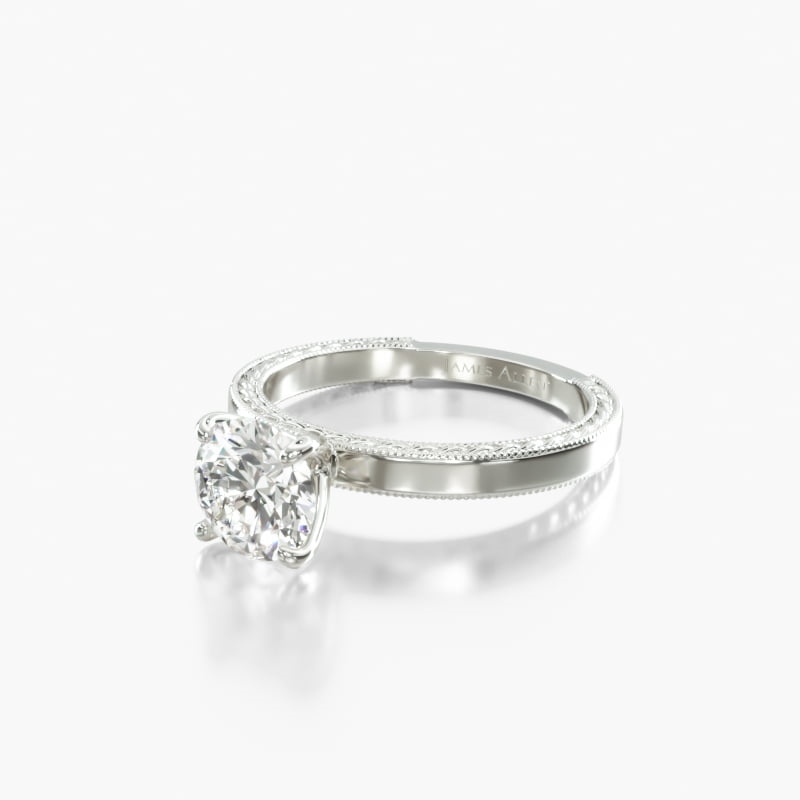 Princess Solitaire 3.03 CT Engagement Ring in Platinum