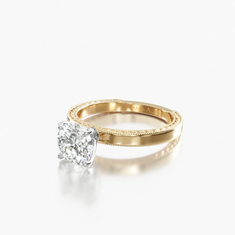 Radiant Solitaire 2.01 CT Engagement Ring in 14K Yellow Gold