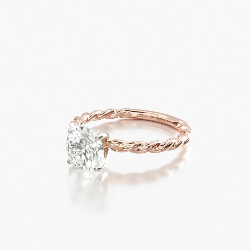 Oval Solitaire 3.02 CT Engagement Ring in 14K Rose Gold