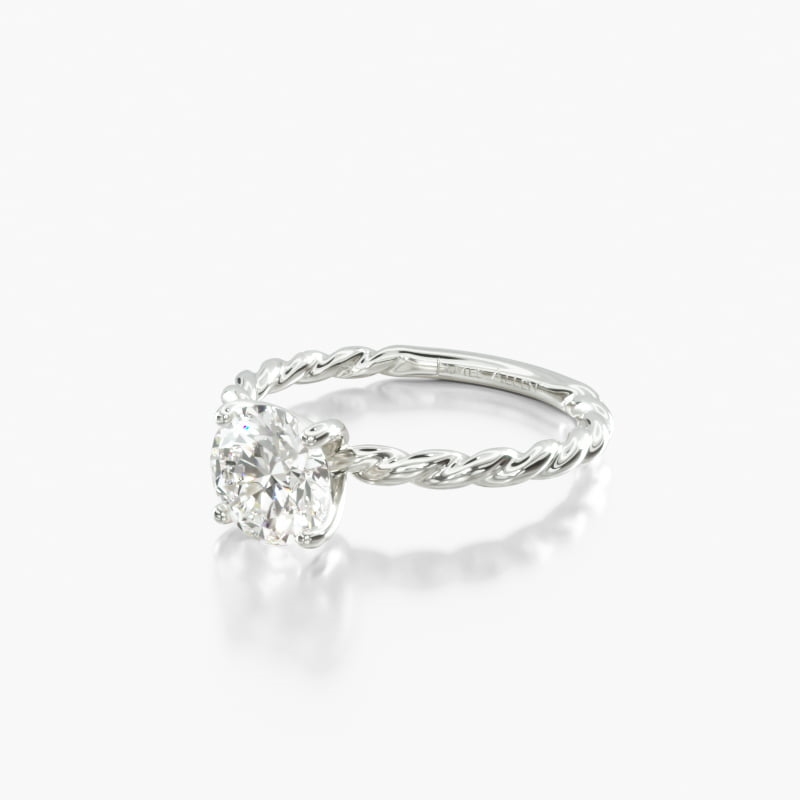 Oval Solitaire 0.7 CT Engagement Ring in 14K White Gold