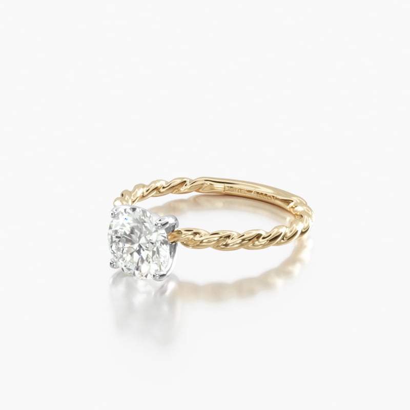 Cushion Solitaire 0.7 CT Engagement Ring in 14K Yellow Gold