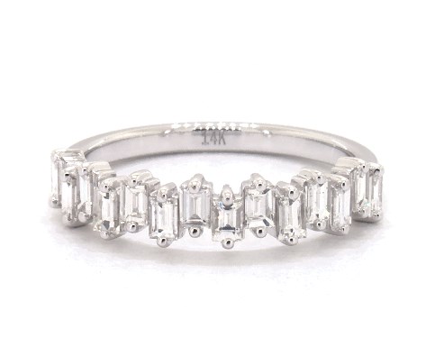 gold ring 14k baguette jagged diamond