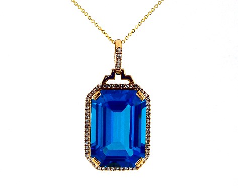 topaz necklace diamond 18k emerald cut yellow gold 0x20 0mm necklaces jewelry