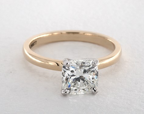 1 75 Carat Cushion Modified Cut Solitaire Engagement Ring In 14k
