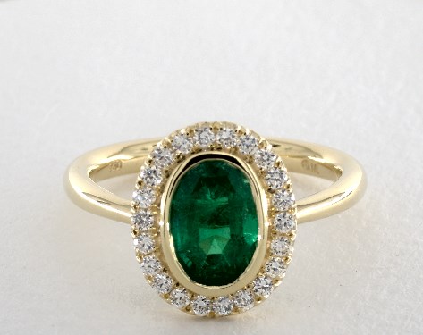 engagement unique ring carat rings cut emerald 18k yellow gold oval