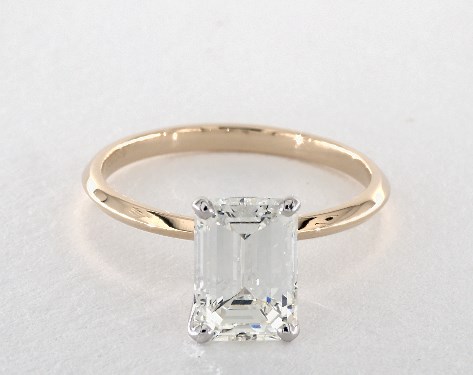 Emerald Cut Gold Band Engagement Rings, Engagement Ring Modern 2.01 ...