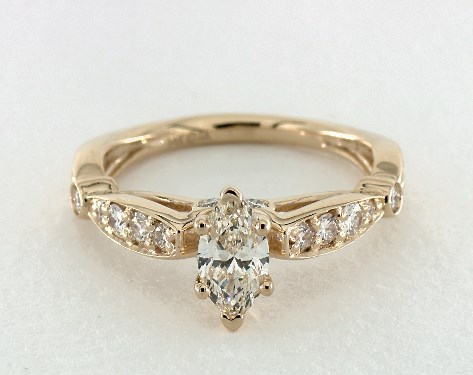 0.51 Carat Marquise Cut Vintage Engagement Ring in 14K Yellow Gold