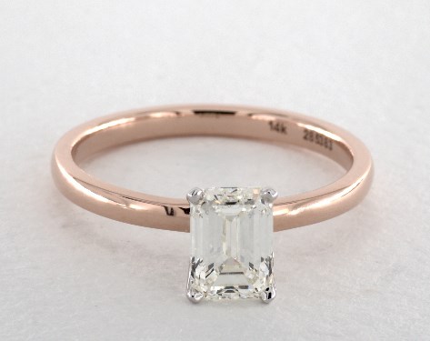 1 30 Carat Emerald Cut Solitaire Engagement Ring In 14k Rose Gold
