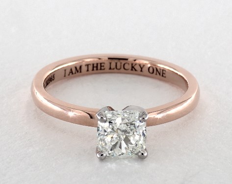 1 07 Carat Cushion Cut Solitaire Engagement Ring In 14k Rose Gold