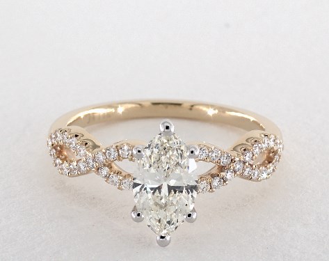 1 06 Carat Marquise Cut Pave Engagement Ring In 14k Yellow Gold Engagement Ring