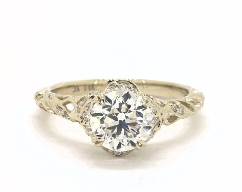 1.50 Ct Round Cut Real 14k Yellow Gold Engagement Wedding Anniversary Band Ring
