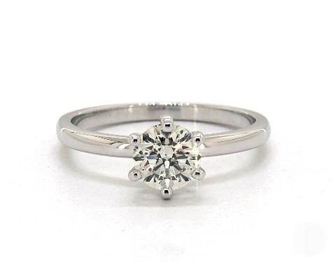 .90ct Round, Solitaire Comfort-Fit 6-Prong Diamond Engagement Ring in 2mm Platinum by James Allen