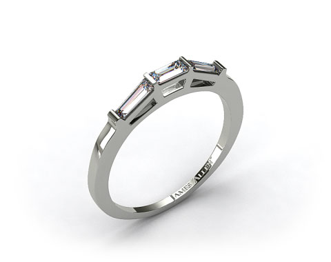 18K White Gold 0.33ct Tapered Baguette Wedding Ring