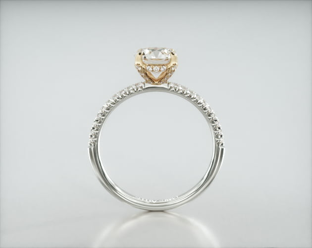 Petite French Pave Engagement Ring Embellished With a Classic Pave Basket Head s02ph04y14b