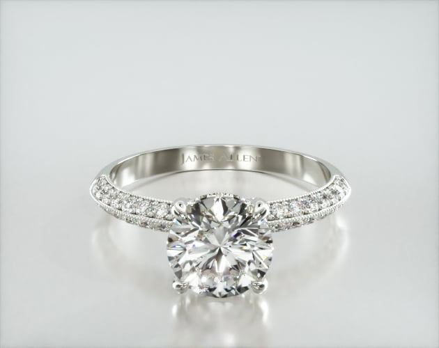 engagement rings custom engagement rings knife edge pave