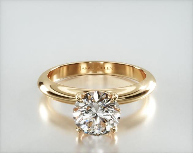 Knife Edge Solitaire Engagement Ring Embellished With a Classic Basket Head s05y14h03y14