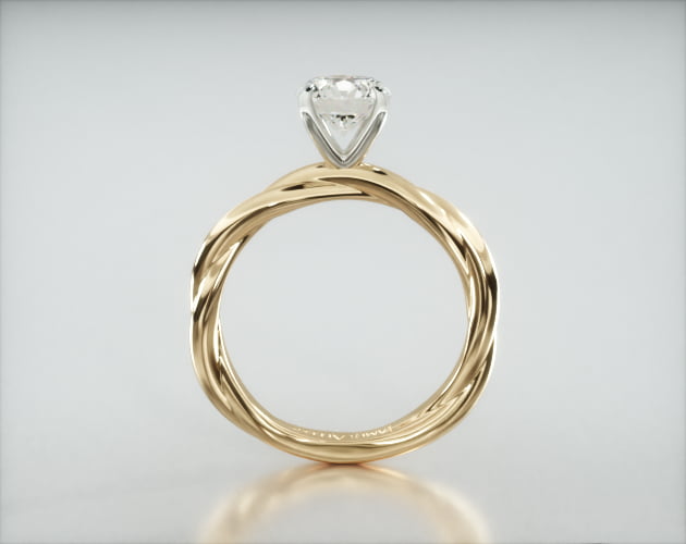 Rope Solitaire Engagement Ring Embellished With a Four Prong Signature ...
