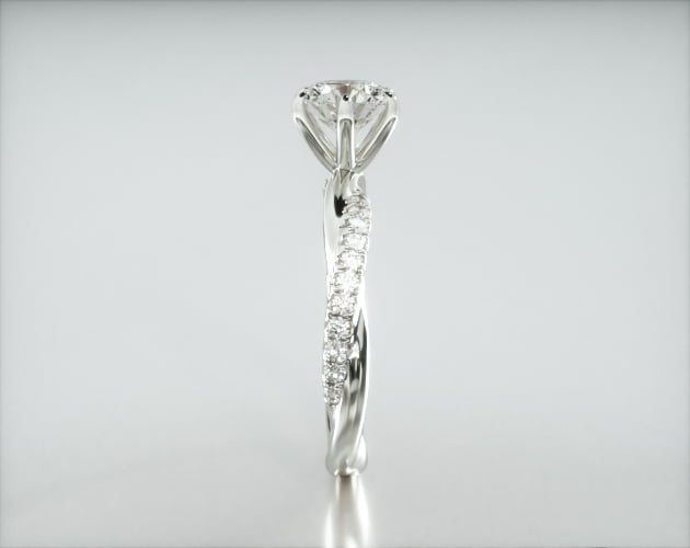 Rope Pavé Engagement Ring Embellished With a Six Prong Signature Head ...