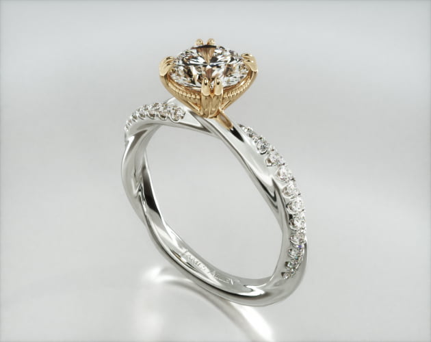 Rope Pavé Engagement Ring Embellished With a Vintage Basket Head-s10ph10yb